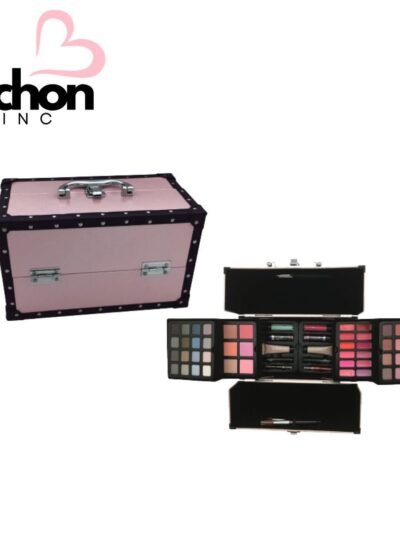 Richoninc Pink & Black Train Case Set – Makeup Kit