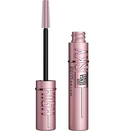 Maybelline Lash Sensational Sky High Washable Mascara Makeup, Volumizing, Lengthening, Defining, Curling, Multiplying, Buildable Formula, Blackest Black, 1 Count