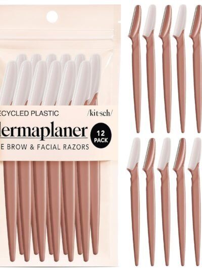 Kitsch Dermaplane Razor for Women Face – Face Razors for Women & Men, Eyebrow Trimmer & Face Shaver – Exfoliating Facial Razor & Skin Care Tool for Smoother Skin - Terracotta, 12 pcs