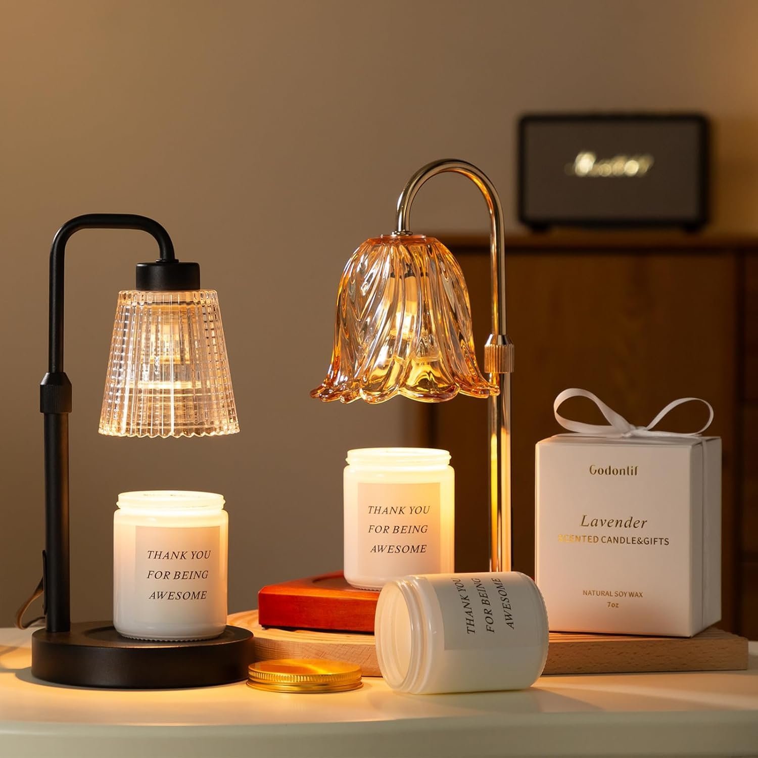 Candle Warmer Lamp with Timer Dimmable, Birthday Gifts for Women Mom, House Warming Gifts New Home Decor, Wax Melt Warmer for Jar Candles with 2 Bulbs - Image 6