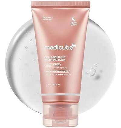 Medicube Wrapping Mask Collagen Overnight Peel Off Facial Mask | Elasticity & Hydration Care, Reduces Sagging & Dullness | Hydrolyzed Collagen For Glowing Skin | Korean Skin Care, 2.53 fl.oz