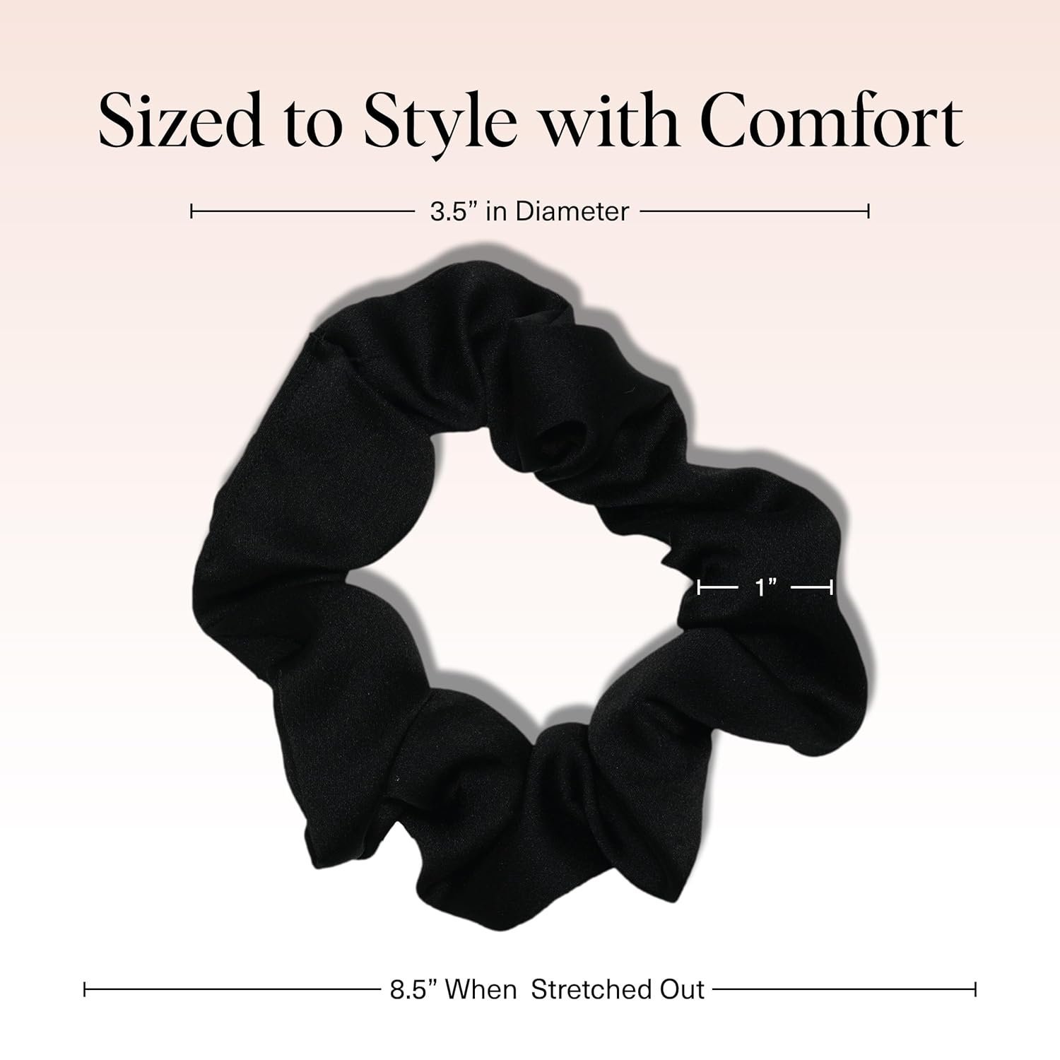 Kitsch Satin Scrunchies for Women – No Crease Hair Ties – Soft Satin Hair Scrunchies for Girls – Frizz Free, Gentle, Stylish Hair Accessories | Ideal Gifts for Women – Black, 5 pcs - Image 2