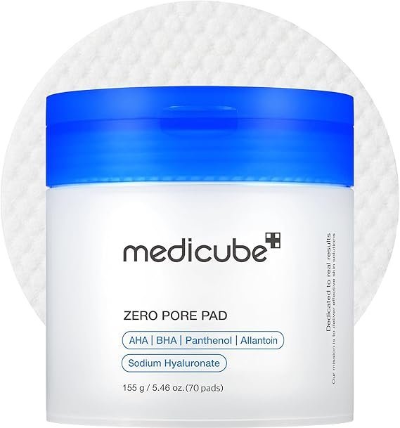 Medicube Toner Pads Zero Pore Pad 2.0 | Dual-Textured Facial Pad for Pore Care with 4.5% AHA Lactic Acid, 0.45% BHA Salicylic Acid | Ideal for All, Korean Skin Care, 70 Pads (1 Pack)