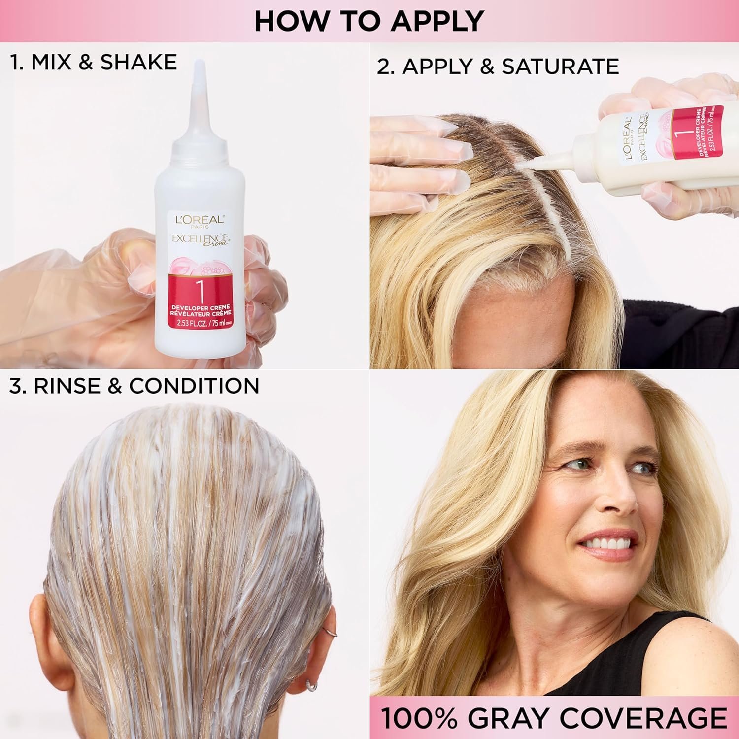 L'Oreal Paris Excellence Crème Permanent Hair Dye, Triple Care Hair Color with Hyaluronic Acid for 100% Gray Coverage, 4 Dark Brown, 1 Kit (Packaging May Vary) - Image 6