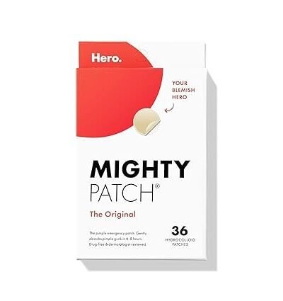 Mighty Patch™ Original patch from Hero Cosmetics – The #1 Hydrocolloid Acne Pimple Patch for Shrinking Zits and Whiteheads in 1 use; Nighttime Spot Stickers for Face and Skin (36 Count)