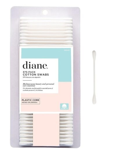 Diane Cotton Swabs, 375 ct. 1-Pack - Super Soft for Sensitive Skin, Gentle on Face, Makeup and Beauty Applicator, Nail Polish Removal, 3 inches long for Beauty, Personal Care, Crafts