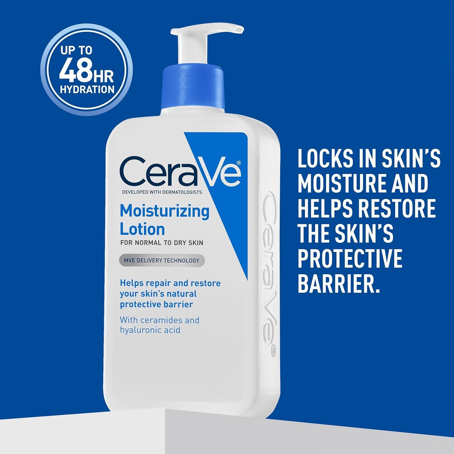 CeraVe Daily Moisturizing Lotion for Dry Skin, Body Lotion & Face Moisturizer with Hyaluronic Acid and Ceramides, Daily Moisturizer, Fragrance Free, Oil-Free, 19 Ounce - Image 6