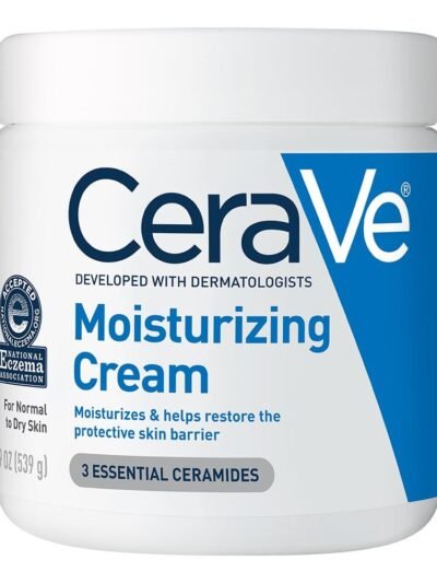 CeraVe Moisturizing Cream, Body and Face Moisturizer for Dry Skin, Body Cream with Hyaluronic Acid and Ceramides, Daily Moisturizer, Oil-Free, Fragrance Free, Non-Comedogenic, 19 Ounce