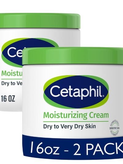 Cetaphil Face & Body Moisturizer, Hydrating Moisturizing Cream for Dry to Very Dry, Sensitive Skin, NEW 16 oz 2 Pack, Fragrance Free, Non-Comedogenic, Non-Greasy