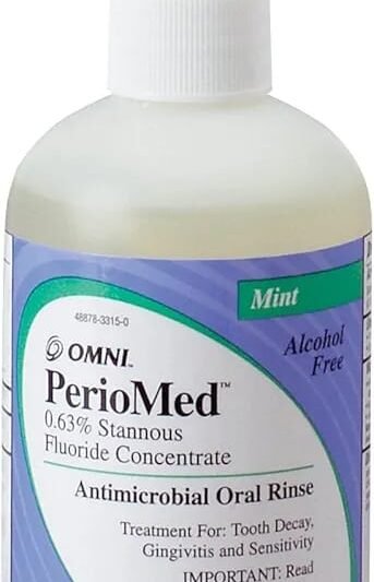 3M ESPE 12105M PerioMed 0.63% Stannous Fluoride Oral Rinse Concentrate Refill, Mint Flavor, 10 oz. Bottle with Pump