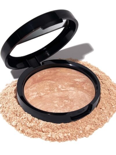 LAURA GELLER NEW YORK Award-Winning Baked Balance-n-Brighten Color Correcting Powder Foundation - Light - Buildable Light to Medium Coverage - Demi-Matte Natural Finish