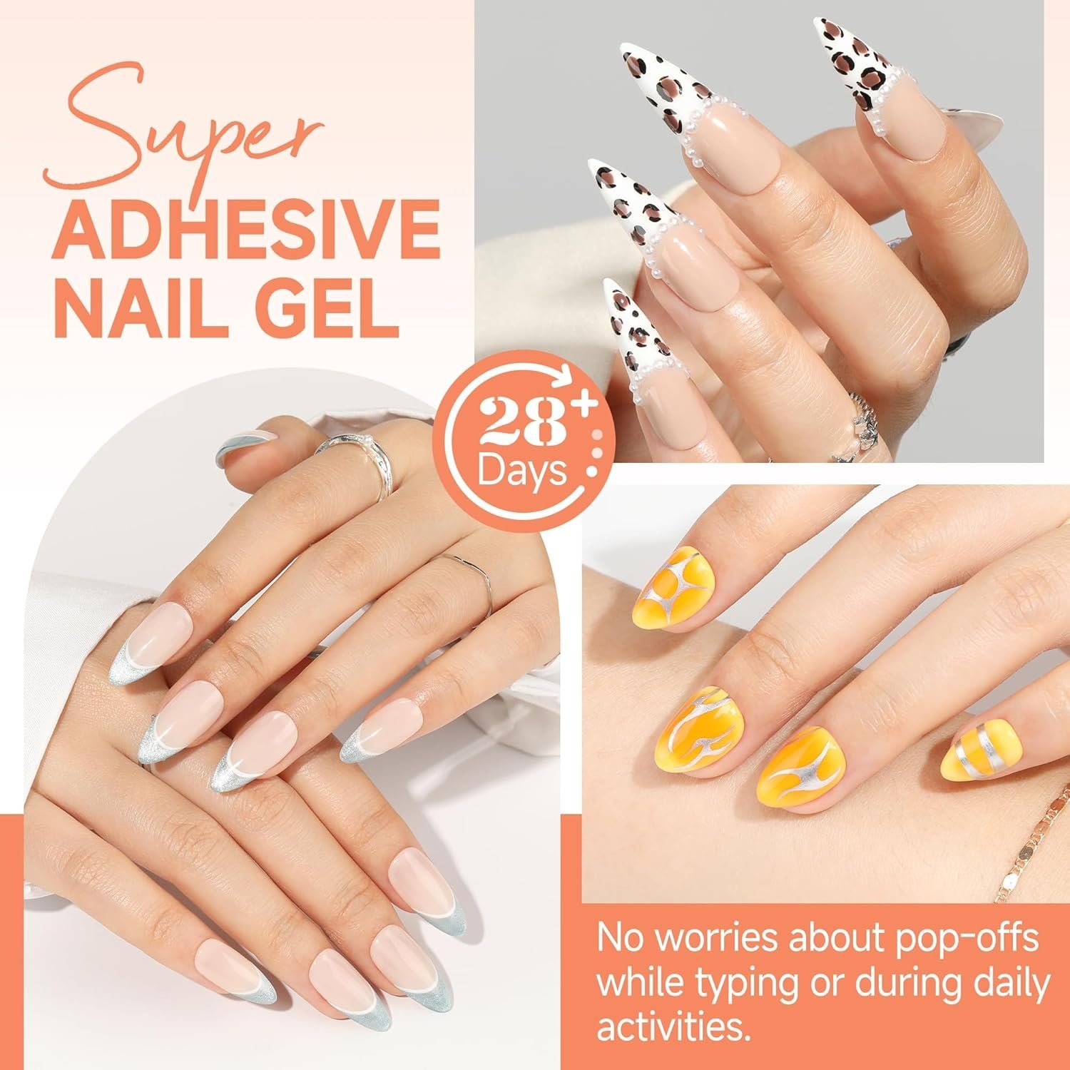 UNA GELLA Solid Nail Glue Gel 15ml Lamp Curing Needed Solid Soak Off U V/LED Lamp Required Super Strong Glue For Fake Acrylic Soft Gel Nail Tips Press On Nails Art Extension - Image 2