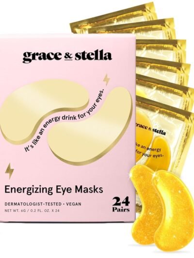 Grace & stella Award Winning Under Eye Mask - Valentines Day Gifts for Mom, Gel Eye Patches for Dark Circles, Puffy Eyes, Undereye Bags - Vegan - Self Care Gifts for Women (24 Pairs, Gold)
