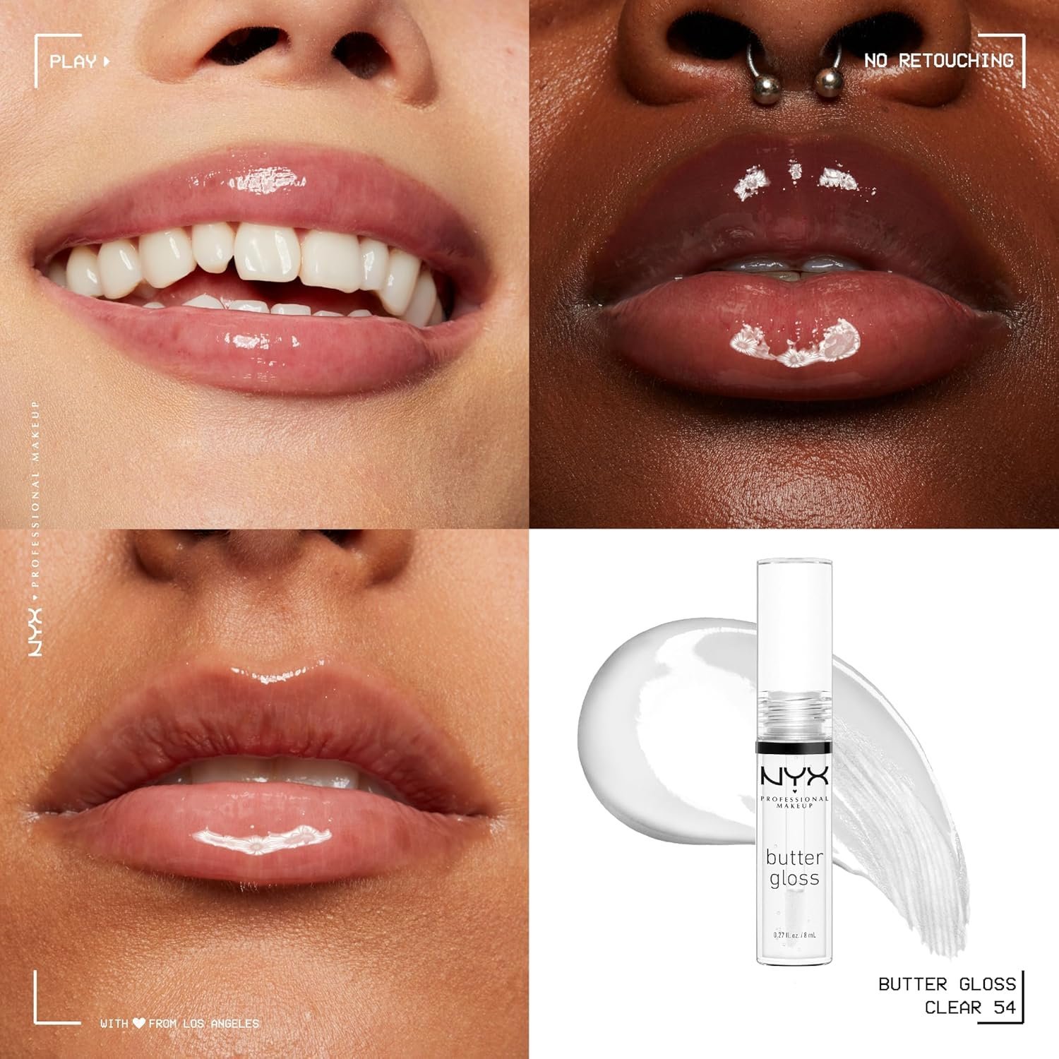 NYX PROFESSIONAL MAKEUP Butter Gloss, Non-Sticky Lip Gloss - Sugar Glass ,Clear - Image 3