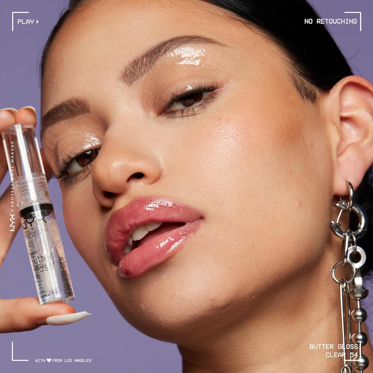 NYX PROFESSIONAL MAKEUP Butter Gloss, Non-Sticky Lip Gloss - Sugar Glass ,Clear - Image 4