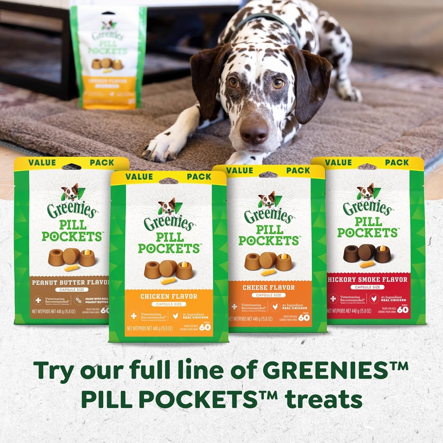 Greenies Pill Pockets for Dogs, Large Size Soft Dog Treats, Peanut Butter Flavor, 15.8 oz. Pouch - Image 7