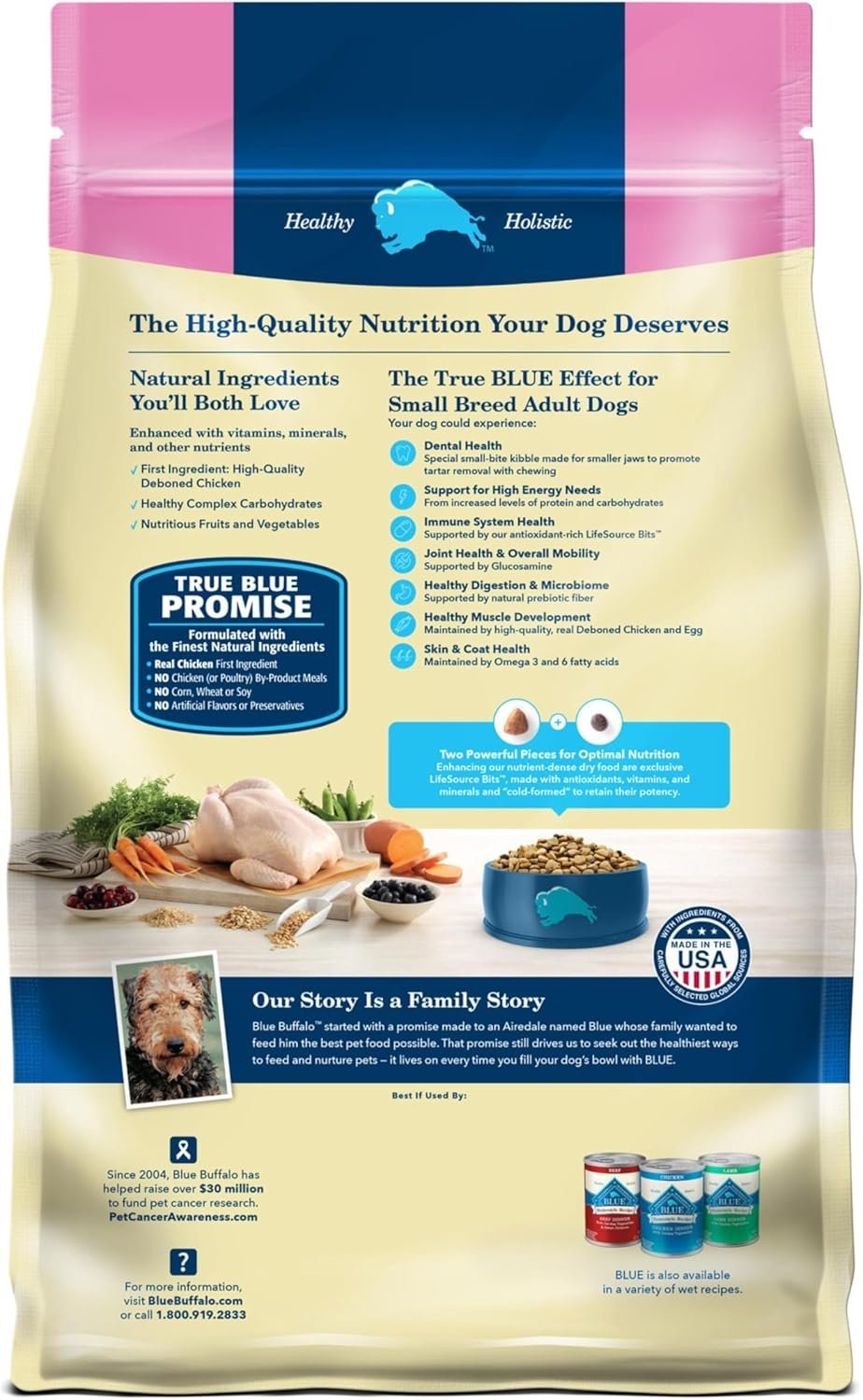 Blue Buffalo Life Protection Formula Adult Small Breed Dry Dog Food, Supports High Energy Needs, Made with Natural Ingredients, Chicken & Brown Rice Recipe, 5-lb. Bag - Image 2