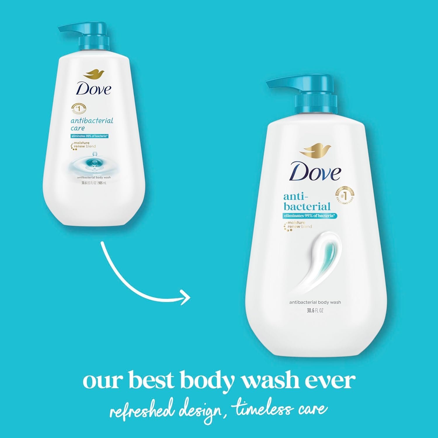 Dove Body Wash with Pump Antibacterial For All Skin Types Protects from Dryness 30.6 oz - Image 4