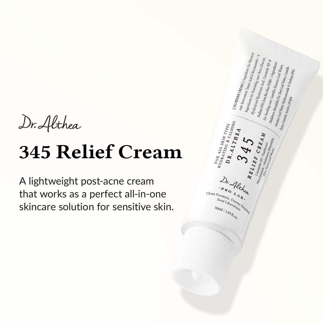 Dr.Althea 345 Relief Cream | Moisturizer for Soothing Recovery and Blemish Care with PDRN & Niacinamide | Korean Vegan Skin Care for All Skin Types, 1.69 Fl Oz (Ver.2 - Pack of 1) - Image 3