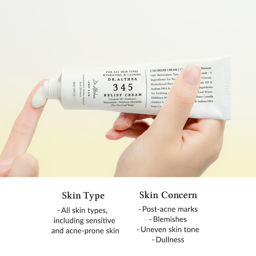 Dr.Althea 345 Relief Cream | Moisturizer for Soothing Recovery and Blemish Care with PDRN & Niacinamide | Korean Vegan Skin Care for All Skin Types, 1.69 Fl Oz (Ver.2 - Pack of 1) - Image 4