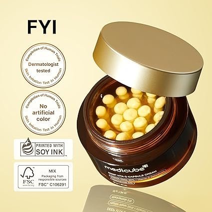 Medicube Capsule Cream with Deep Vitamin C | Liposome Vitamin C Golden Capsule for Radiance & Firm-Looking Skin | Hydrating Glow Gel Texture | Korean Skincare, 1.94 oz - Image 4
