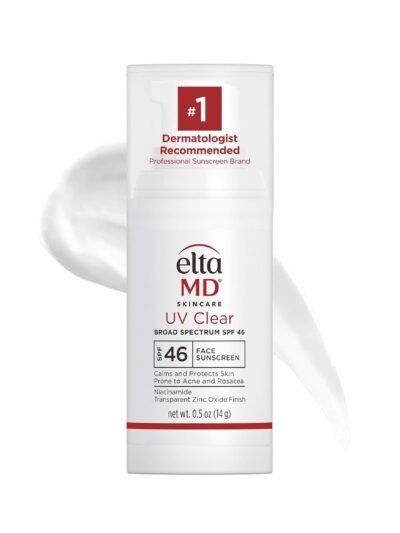 EltaMD UV Clear Face Sunscreen SPF 46, Oil-Free Sunscreen with Zinc Oxide, Dermatologist Recommended