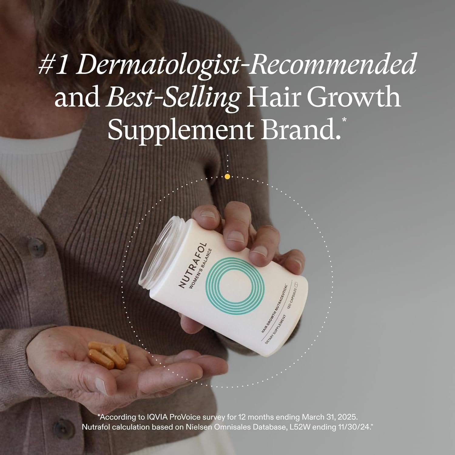 Nutrafol Women's Balance Hair Growth Supplements, Ages 45 and Up, Clinically Proven for Visibly Thicker Hair and Scalp Coverage, Dermatologist Recommended - 1 Month Supply - Image 2