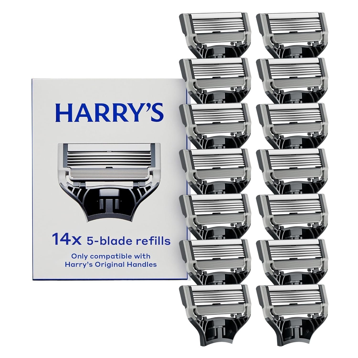 Harry's Original Razor Blades for Men - 14 Count - Premium Razor Blade Refill Cartridges - German Engineered