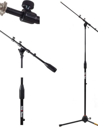 Hola! Music Mic Stand w/Adjustable Height for Home, Studio, Office or Stage Use - Standard Clutch Single Unit