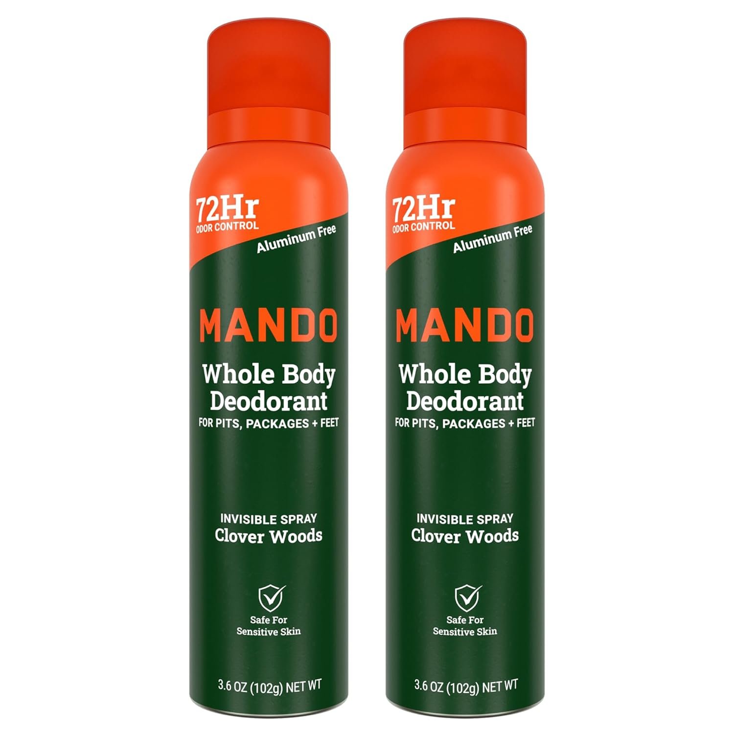 Mando Whole Body Deodorant For Men - Spray - 3.6 oz Can - Clover Woods