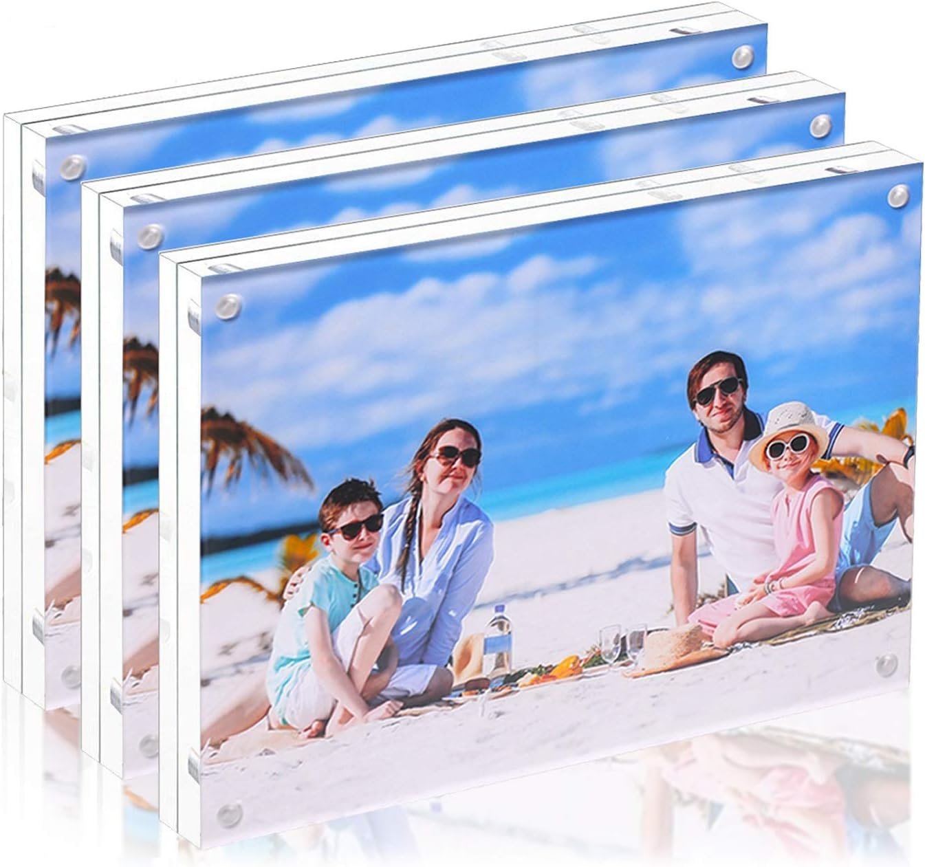 3Pack 8x10 Acrylic Photo Frames Double Sided Magnetic Picture Frame