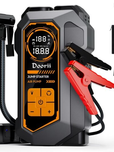 8000A Jump Starter with Air Compressor, Car Jumper Starter Portable, 150PSI Tire Inflator/Air Pump, LED Flashlight for Up to 10.0L Gas & 9.0L Diesel Engines