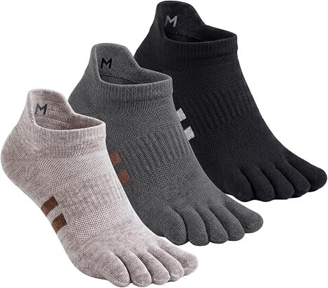 SonicWheat Merino Wool Toe Socks Running & Hiking Five Finger Ankle Socks Moisture Wicking Men Women Arch Support Socks