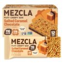 Mezcla Salted Caramel Puff Crispy Vegan Bars,11g Protein,12 Bars