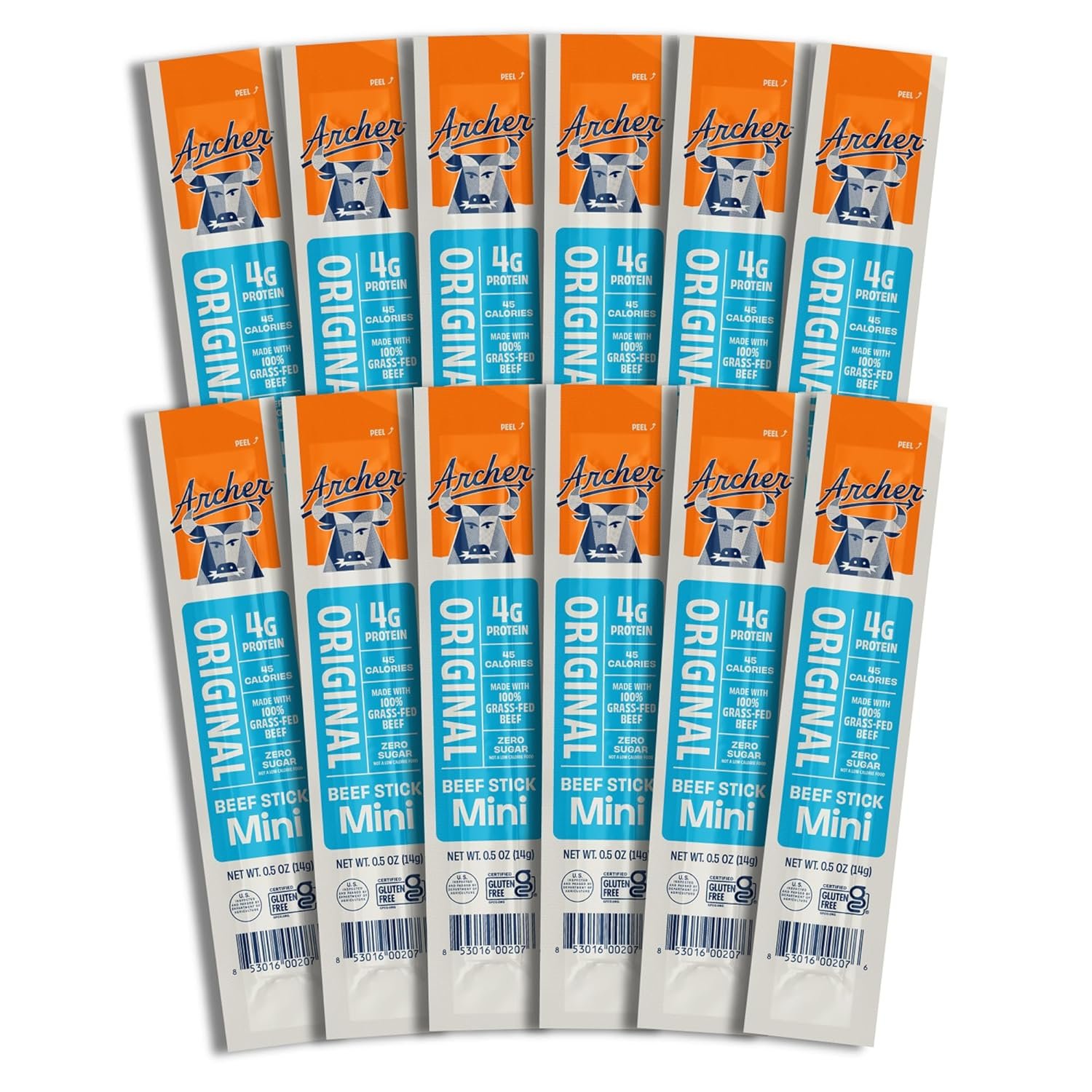 Archer Jerky Mini Beef Sticks, Grass Fed, Keto, Paleo - .5 Oz, 12 Pack