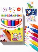3D Magic Popcorn Pens, DIY Bubble Popcorn Drawing Pen with 6 Colors (3)