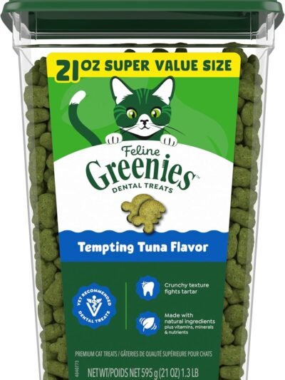 Greenies Feline Natural Dental Cat Treats, Tempting Tuna Flavor, 21 oz
